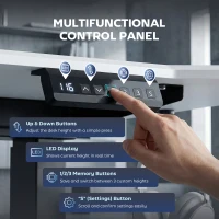 HOMCOM Electric Standing Desk Frame, Height Adjustable Sit Stand Desk Frame with Dual Motors, Memory Smart Panel and Collision Protection, Easy Assembly, Black(m-6)