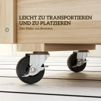 Outsunny Hochbeet, wetterfester Anstrich, 4 Räder, Naturholz, 89 x 48 x 47 cm(m-5)