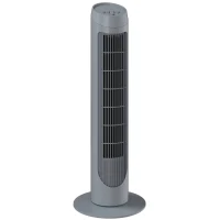 HOMCOM Tower Fan for Bedroom Cooling, 75cm Electric 70° Oscillating with 3 Speed Settings, Standing Floor Fan, Grey(m-10)