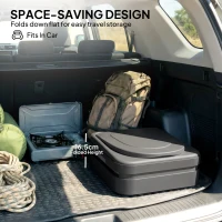 Outsunny Przenośna toaleta kempingowa składana do 150 kg z 12 saszetkami koagulantu i 12 workami na odpady, 42 x 46 x 43,5 cm, szara(m-5)