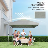 Outsunny Wymiana dachu pawilonu UV50+ wodoodporna z 8 otworami odpływowymi 3 x 3 m, jasnoszary(m-4)