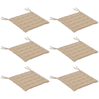Outsunny Set de 6 Perne pentru Scaune de Dining 40x40 cm 6 Bucăți Perne pentru Scaune de Grădină Matlasate cu Benzi Kaki