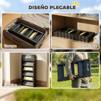 PawHut Rampa para Perros Plegable 154 cm Rampa para Perros para Coche Cama con 10 Escalones Antideslizantes Carga 68 kg Negro(m-6)