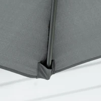 Outsunny Wiszący parasol Ø293 cm z bocznym uchwytem, krzyżową podstawą, wiatroodporny, wodoodporny, ciemnoszary(m-7)