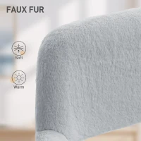 HOMCOM Faux Fur Rabbit Chair - Grey(m-6)
