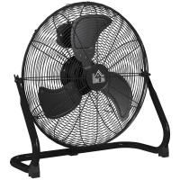 HOMCOM Ventilador de mesa elétrico portátil com 3 velocidades e inclinação ajustável a 120° fluxo de ar potente preto(m-7)