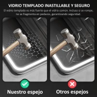 HOMCOM Oglindă de Baie cu Lumină LED 80x60 cm cu Bluetooth 3 Culori de Lumină Ceas Digital Funcție Anti-abur Funcție de Memorie(m-4)