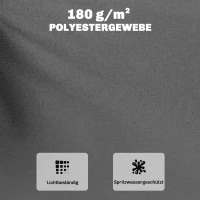 Outsunny Wasserabweisendes Bankkissen, Outdoor-Sitzpolster mit abnehmbarem Bezug und Befestigungsbändern für Garten und Terrasse, 110 x 46 cm, Dunkelgrau(m-4)