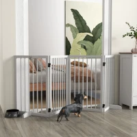 PawHut Grilaj pentru câini, pliabil, antiderapant, picioare de sprijin, cadru din lemn, 206x35,5x76 cm, Alb(m-2)