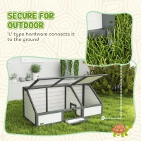 PawHut Skrzynka dla żółwi, zewnętrzny wybieg dla żółwi, design bez dna, łatwo otwierany, domek dla żółwi, biały(m-4)