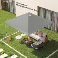 Outsunny Wymiana dachu pawilonu UV50+ wodoodporna z 8 otworami odpływowymi 3 x 3 m, jasnoszary(m-8)