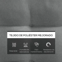 Outsunny Juego de 6 Cojines para Sillas de Comedor 40x40 cm 6 Piezas Cojines para Sillas de Jardín Acolchados con Cintas Gris(m-4)