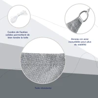 Outsunny Voile d'ombrage rectangulaire 4 x 3 m polyéthylène Haute densité Protection UV Avec sac de rangement - Coloris gris(m-5)