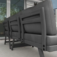 Outsunny Conjunto de jardim de canto e conversível 4 peças com 2 banquetas, 1 poltrona de canto e 1 mesa de centro(m-5)