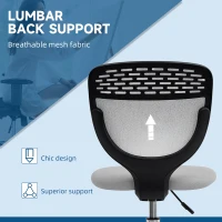 Vinsetto Krzesło biurowe, obrotowe, z regulacją wysokości, miękkie, jasnoszare(m-6)