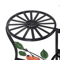 Outsunny Étagère à Fleurs Supports de Pots Porte Plante en métal à 3 Niveaux élégant Pliable intérieur/extérieur pour Maison Balcon Jardin Terrasse dim. 64L x 45l x 56H cm Noir(m-8)