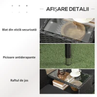 Outsunny Mobilier de Terasa pentru 2 Persoane cu Masa de Ceai(m-6)