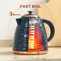 HOMCOM 3kW Rapid Boil Honeycomb Kettle - Dark Blue(m-4)