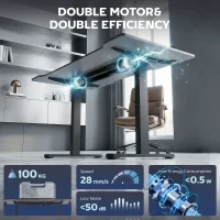 HOMCOM Electric Standing Desk Frame, Height Adjustable Sit Stand Desk Frame with Dual Motors, Memory Smart Panel and Collision Protection, Easy Assembly, Black(m-4)