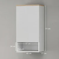 HOMCOM Dulap de perete pentru baie cu rafturi reglabile, compartiment deschis, lemn, Weiß(m-3)