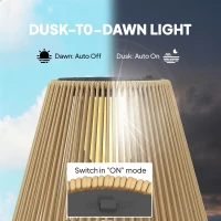 Outsunny Solarny stojak na lampę rattanową LED w stylu Boho wodoodporna IP44(m-5)