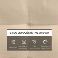 Outsunny Juego de 6 Cojines para Sillas de Comedor 40x40 cm 6 Piezas Cojines para Sillas de Jardín Acolchados con Cintas Caqui(m-4)