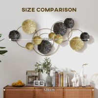 HOMCOM Metal Wall Art, Modern Hanging Wall Decor with Multi-Disc Design for Living Room(m-7)