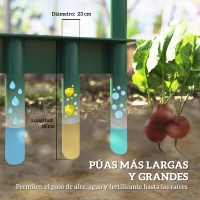 Outsunny Aireador de Césped Manual con 5 Púas Huecas Mango Antideslizante Herramienta de Perforación de Césped Verde Oscuro(m-4)