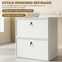 HOMCOM Escritorio Reversible en Forma de L con 2 Cajones Archivadores Diseño Moderno para Espacios Pequeños Oficina Blanco(m-7)