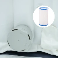 Outsunny Lot de 6 filtres pour pompe de filtration épurateur à cartouches pour piscine et spa blanc(m-10)