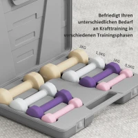 HOMCOM Hantelset 4 Paar 0,5kg-10kg Hanteln mit Koffer, Hantel-Set aus Gusseisen, Hexagon(m-7)