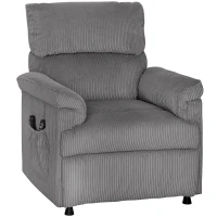 HOMCOM Corduroy Electric Massage Recliner - Grey(m-11)