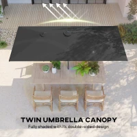 Outsunny Parasol ogrodowy 150 x 295 cm, regulowany, podwójny(m-5)
