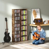 HOMCOM 260 Narrow CD Storage Unit - Rustic Brown(m-9)