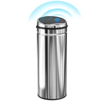 HOMCOM 50L Stainless Steel Sensor Bin - Silver Tone(m-10)