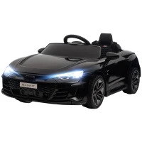 Samochód dziecięcy HOMCOM, samochód elektryczny, z licencją AUDIO, z pasem bezpieczeństwa, pilot zdalnego sterowania, światło, czarny, 103 x 58 x 41cm(m-10)