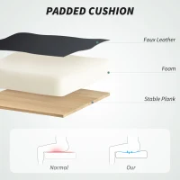 HOMCOM Scaun de Birou Reclinabil la 155° cu Suport pentru Picioare, Perne Duble și Tapițerie din Piele Ecologică, Negru(m-6)