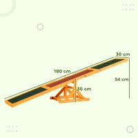 PawHut Hundewippe für Agility Training, rutschfest, bis 50 kg belastbar, 180 x 30 x 30 cm(m-3)