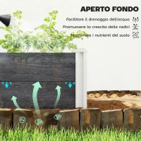 Outsunny Fioriera da Esterno in Vinile con Fondo Aperto e Design a Incastro, 102x102x33 cm, Grigio Scuro(m-6)