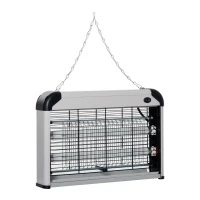 Outsunny Lâmpada anti-mosquito, eliminador elétrico de insetos UV 20W, mata-moscas elétrico, eficaz em área de 60 m², armadilha para mosquitos para interior e exterior, preto(m-8)