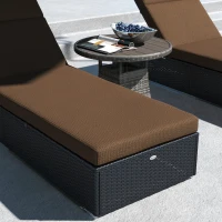 Outsunny Conjunto de 2 Colchões para Espreguiçadeira transat Alças de fixação para Jardim APENAS COLCHÕES 196L x 55l cm Castanho(m-4)