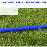 PawHut Set Agility Dog con 4 Archi Componibili e Borsa da Trasporto, 88x64x95 cm, Blu e Giallo(m-5)