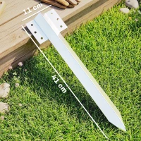 Outsunny 20er-Pack Bahnschwellen-Befestigungswinkel, 41 cm Schwerlast-Verzinkte Stahlpfähle mit Schrauben und Handschuhen(m-3)