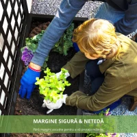 Outsunny Jardinieră cu spalier, paravan de intimitate, pat ridicat pentru grădină din oțel galvanizat, pentru plante cățărătoare, 89x40x178cm, negru(m-7)