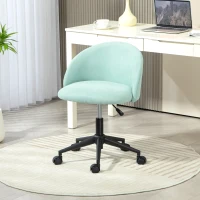 HOMCOM Chaise de bureau fauteuil de bureau en aspect velours rotative 360° hauteur assise réglable 56 x 59,5 x 66-75,5 cm vert(m-10)