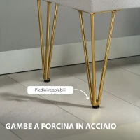 HOMCOM Panca Fondo Letto con Contenitore in Tessuto e Gambe in Acciaio, 100x40x49 cm, Grigio Chiaro(m-6)