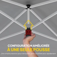 Outsunny Tonnelle de jardin 3 x 6 m pop up tente pliante réglable en hauteur imperméable protection UV50+ gris(m-6)