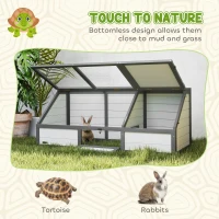 PawHut Skrzynka dla żółwi, zewnętrzny wybieg dla żółwi, design bez dna, łatwo otwierany, domek dla żółwi, biały(m-5)