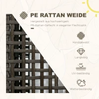 Outsunny Solar Stehlampe Rattan Solarlampen mit Lichtsensor Automatische LED Solarleuchte im Boho-Stil IP44 Wasserdicht(m-4)