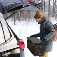 HOMCOM Cutie de depozitare - cutie pentru scule din aluminiu - alu. închidere cu cheie - dim. 50L x 15,5l x 20,5H cm(m-6)